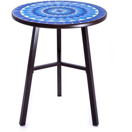 Cheap Better Homes and Gardens Beautiful Camrose Farmhouse Natural Blue Color Mosaic Tiles Bistro Table