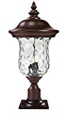 Z-Lite 533PHB-533PM-RBRZ Armstrong Outdoor Post Mount Light, Aluminum Frame, Bronze Finish and Clear Water Glass Shade of Glass Material
