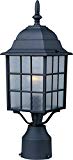 Cheap Maxim 1052BK North Church 1-Light Outdoor Pole/Post Lantern, Black Finish, Clear Glass, MB Incandescent Incandescent Bulb , 25W Max., Dry Safety Rating, 2900K Color Temp, Standard Dimmable, Glass Shade Material, 5520 Rated Lumens
