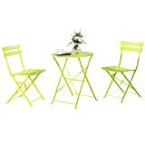 Grand patio 3-Pack Sling Glider Folding Steel 2 Chairs Round Table Indoor Corner Sets,Vivid Green Review