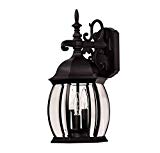 Savoy House 07071-BLK 11″ Exterior Collections Wall Mount Lantern Mission Indoor Room Lighting, 40 Watts, Black Finish With Aluminum, Glass Materials Review