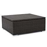 Costa Mesa Outdoor Multibrown Wicker Coffee Table with Storage For Sale