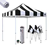 Cheap Eurmax Pre 10 x 10 Pop up Instant Canopy Foot Legs Commercial Grade Party Tent Bonus Roller Bag (Stripe Black/White)