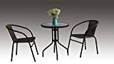 Cheap 3PCE RATTAN BISTRO/CAFE SET/ONE TABLE+TWO CHAIRS/STACKABLE