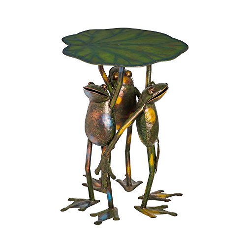 Cape Craftsmen Three Frogs Standing Handmade Metal Patio Side Table