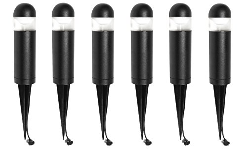 6 Pack of Malibu 8301-9300-06 Bollard Lights, 20 watt, Cast Metal, Landscape Pathway Lights, Black BY MALIBU DISTRIBUTION