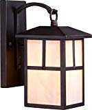 Nuvo Lighting 60/5671 Tanner Small One Light Wall Lantern 60-watt A19 Outdoor Porch and Patio Lighting with Honey Stained Glass, Claret Bronze