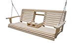6 Feet Ft FLIP CUP HOLDER CONSOLE Cypress Lumber ROLL BACK PORCH SWING made from Rot-resistant Cypress Eternal Wood Made in the USA – Green Furniture – GO GREEN