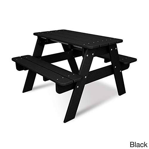 POLYWOOD KT130BL Kids Picnic Table, Black