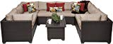 Cheap TK Classics BELLE-09a 9 Piece Belle-09A Outdoor Wicker Patio Furniture Set, Wheat
