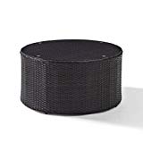Crosley Furniture Catalina Outdoor Wicker Round Coffee Table with Glass Top – Brown Review