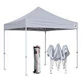 Cheap Eurmax 10’x10′ Ez Pop Up Canopy Tent Commercial Instant Shelter with Heavy Duty Roller Bag (Grey)