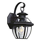 Sea Gull Lighting 8037-12 Lancaster One-Light Outdoor Wall Lantern with Clear Curved Beveled Glass Panels, Black Finish Review