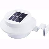 Mecci Solar Lights,Light for Night,3LED Tech with Bracket Wall Mounted Auto on-Off Outdoor Solar Gutter Light Home,Garden,Patio Fence Lamp (whithe1)