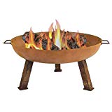 Sunnydaze Outdoor Small Fire Pit Bowl, Rustic Cast Iron, Wood Burning, 30 Inch – for Patio, Backyard, or Camping