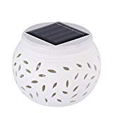 AVEKI Solar Garden Lights, Wireless Color Changing Ceramic Solar Powered Patio Lights, Decoration Night Table Lamps Waterproof Outdoor Lighting (White) For Sale