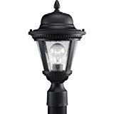 Progress Lighting P5445-31 1-Light Cast Post Lantern with Clear Seeded Glass, Textured Black For Sale Progress Lighting P5445-31 1-Light Cast Post Lantern with Clear Seeded Glass, Textured Black For Sale