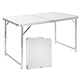 Finether Height Adjustable Folding Table, Lightweight Portable Aluminum Folding Table with Parasol Hole Multi-Purpose Indoor Outdoor Picnic Party Home Kitchen Dining Cookout Camping Table For Sale Finether Height Adjustable Folding Table, Lightweight Portable Aluminum Folding Table with Parasol Hole Multi-Purpose Indoor Outdoor Picnic Party Home Kitchen Dining Cookout Camping Table For Sale