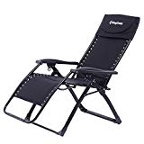 KingCamp Zero Gravity Patio Lounge Chair Recliner Oversized XL Padded Free-Adjustment Heavy Duty Square Legs with Headrest for Garden Outdoor Yard Support 300lbs