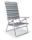 Telescope Casual Light and Easy High Boy Folding Beach Arm Chair, Classic Stripe