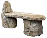 Garden Bench Basalt Stone Boulder Bench with Back, Cast Stone Rustic Lounge Bench, Outdoor Garden Patio Bench, 3 Piece Hand Sculpted Rock Garden Bench Outdoor Decor For Sale Garden Bench Basalt Stone Boulder Bench with Back, Cast Stone Rustic Lounge Bench, Outdoor Garden Patio Bench, 3 Piece Hand Sculpted Rock Garden Bench Outdoor Decor For Sale