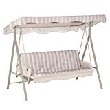 Garden Winds LCM621GY-RS Treasures 3 Person Swing RipLock 350 Replacement Canopy, Gray