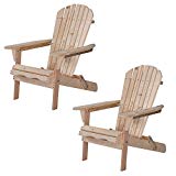 UHOM Outdoor Adirondack Wood Chair Foldable Patio Lawn Garden Furniture Set of 2