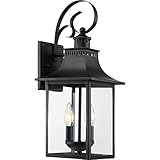 Quoizel CCR8408K Chancellor Outdoor Lantern, Medium, Mystic Black For Sale