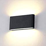 BRILLRAYDO 12W LED Outdoor Exterior Wall Sconces Step Down Light Fixture Lamp Black Finish Warm White For Sale
