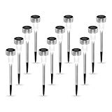 Cheap Solar Lights Colored, TECBOX 12PACK Waterproof Stainless Steel Solar Lights Color Changing Landscape Light,Security Lighting Dark Sensing Auto On/Off for Garden Patio Deck Yard Driveway Pool Area