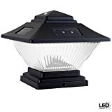 Black Dual Mount Solar LED Post Cap Lights(2-Pack)