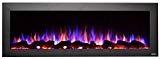 Touchstone 80017 – Sideline Outdoor Electric Fireplace – 50 Inch Wide – in Wall Recessed – 5 Flame Settings – Realistic 3 Color Flame – No Heat – (Black) – Log & Crystal Hearth Options Review