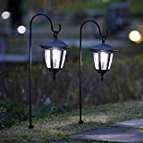 MAGGIFT 26 Inch Hanging Solar Lights Dual Use Shepherd Hook Lights with 2 Shepherd Hooks Outdoor Solar Coach Lights, 2 Pack