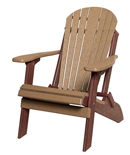 Poly Lumber Folding Adirondack Chair in Cedar & Brown - Amish Made in USA