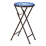 Cheap GDF Studio Arwen Outdoor Blue and White Glass Side Table with Iron Frame Cheap GDF Studio Arwen Outdoor Blue and White Glass Side Table with Iron Frame