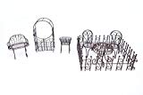 Hi-Line Gift Ltd Fairy Garden 10 Piece Patio Furniture Set, Antique Brown