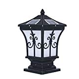 KAIXINJIUHAO Market The Stylish Extra Large Solar Post Cap Lights or Solar Pillar，Solar Lights/Outdoor Landscape Lighting/Garden Lighting/LED Solar Post Light, Black Review