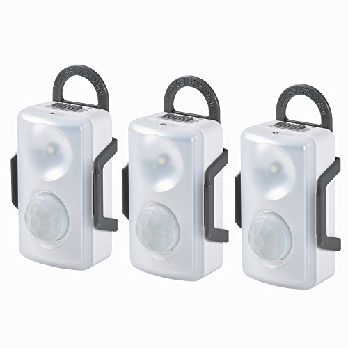 Cheap Motion Detector Wall Porch Lights with a Handy Little Hanging Bracket 5500K – Battery Powered for Many Places (3 Pack)