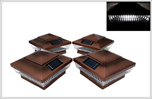 12-Pack Solar Copper Finish Post Deck Fence Cap Lights for 4? X 4? PVC/Vinyl Post With White LEDs and Vertical-lined Clear Lens -GREEN NATURAL SOLAR Review