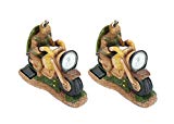 Aspen Creative 60901, Two Pack Set, Turtle on a Motorcycle Solar LED Accent Light Statue, 10″ Length For Sale