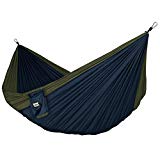 Fox Outfitters Neolite Double Camping Hammock – Lightweight Portable Nylon Parachute Hammock for Backpacking, Travel, Beach, Yard. Hammock Straps & Steel Carabiners Included