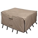 Square/Round Patio Heavy Duty Table Cover 600D Tough Canvas 100% Waterproof & UV-resistant Outdoor Dining Table Chair Set Cover Size 54 inch For Sale