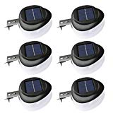 KASUN Solar Gutter Lights, Newest 9 LED Outdoor Fence Light Waterproof Wall Lamps Garden Patio Driveway Deck Stairs – White Light, Pack of 6 Review