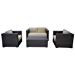 Abba Patio 4 Piece Outdoor Wicker Patio Sofa Set with Cushioned Seat, Brown