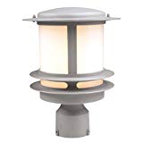 PLC Lighting 1896 SL Exterior Post Light, Tusk Collection, Silver finish For Sale