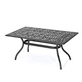 Christopher Knight Home 300672 Augusta Outdoor Cast Aluminum Dining Table | Perfect for Patio | in Shiny Copp, Copper