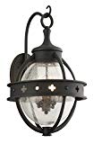 Troy Lighting Mendocino 4-Light Outdoor Wall Lantern – Forged Black Finish with Clear Seeded Glass For Sale