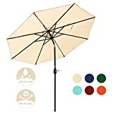 JEAREY 9' Patio Umbrella Outdoor Table Umbrella 8 Sturdy Ribs (Beige) JEAREY 9' Patio Umbrella Outdoor Table Umbrella 8 Sturdy Ribs (Beige)