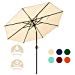 JEAREY 9' Patio Umbrella Outdoor Table Umbrella 8 Sturdy Ribs (Beige)