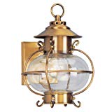 Livex Lighting 2221-22 Outdoor Wall Lantern with Hand Blown Clear Glass Shades, Flemish Brass Review